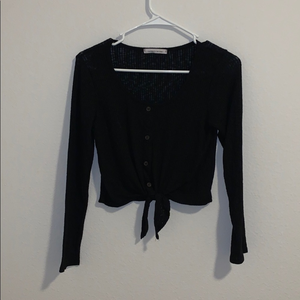 Black tie crop top
